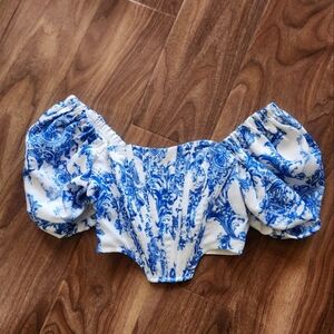 Never Worn. Crop Summer Corset Blouse Crop Top